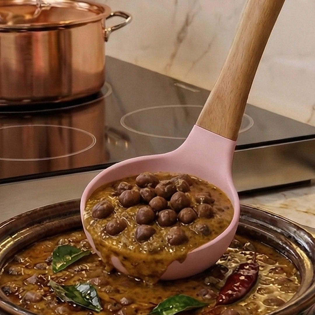 Syso Premium Wooden Handle Silicone Serving Spoon