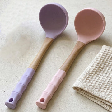 Syso Premium Wooden Handle Silicone Serving Spoon