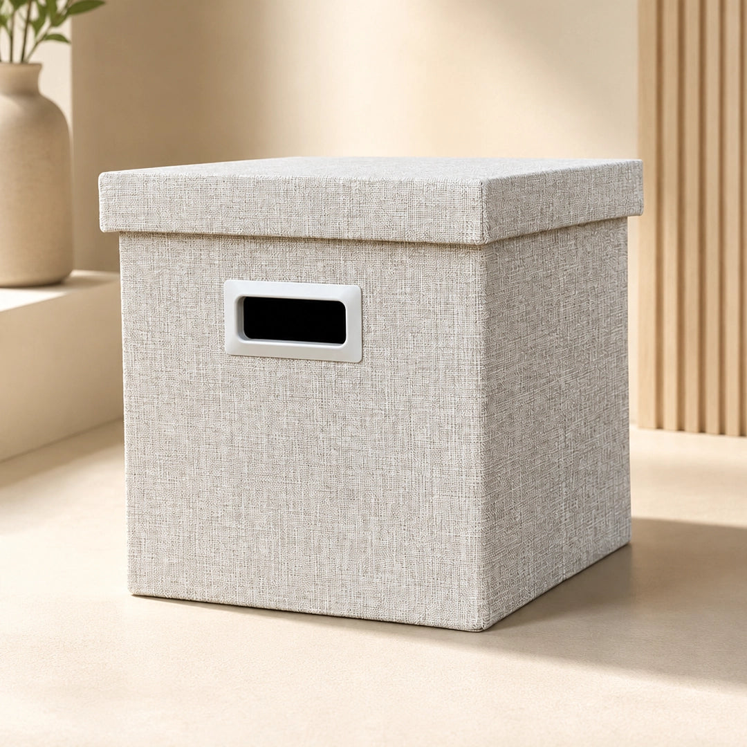 Syso Faux Linen Folding Storage Bench