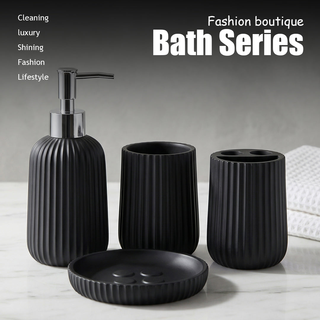 Modern Geometric Ceramic Bathroom Set