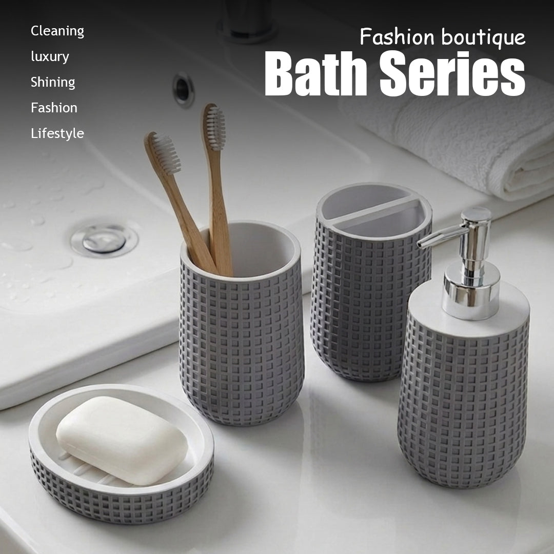 Square Weave Ceramic Bathroom Set