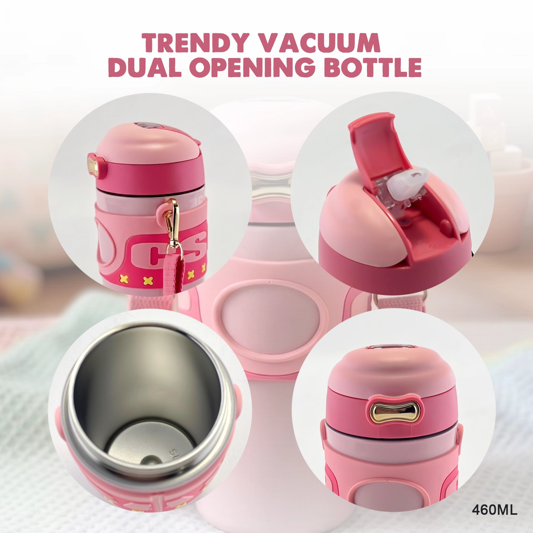 Trendy Vacuum Dual Open Bottle kids (460ml)