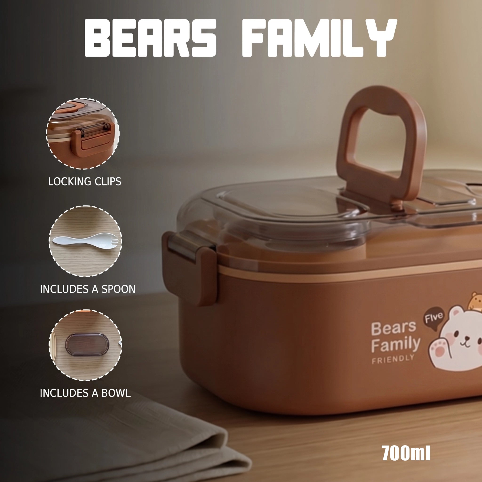 BearBuddy  Stainless Steel kids  Lunch Box (700ml)