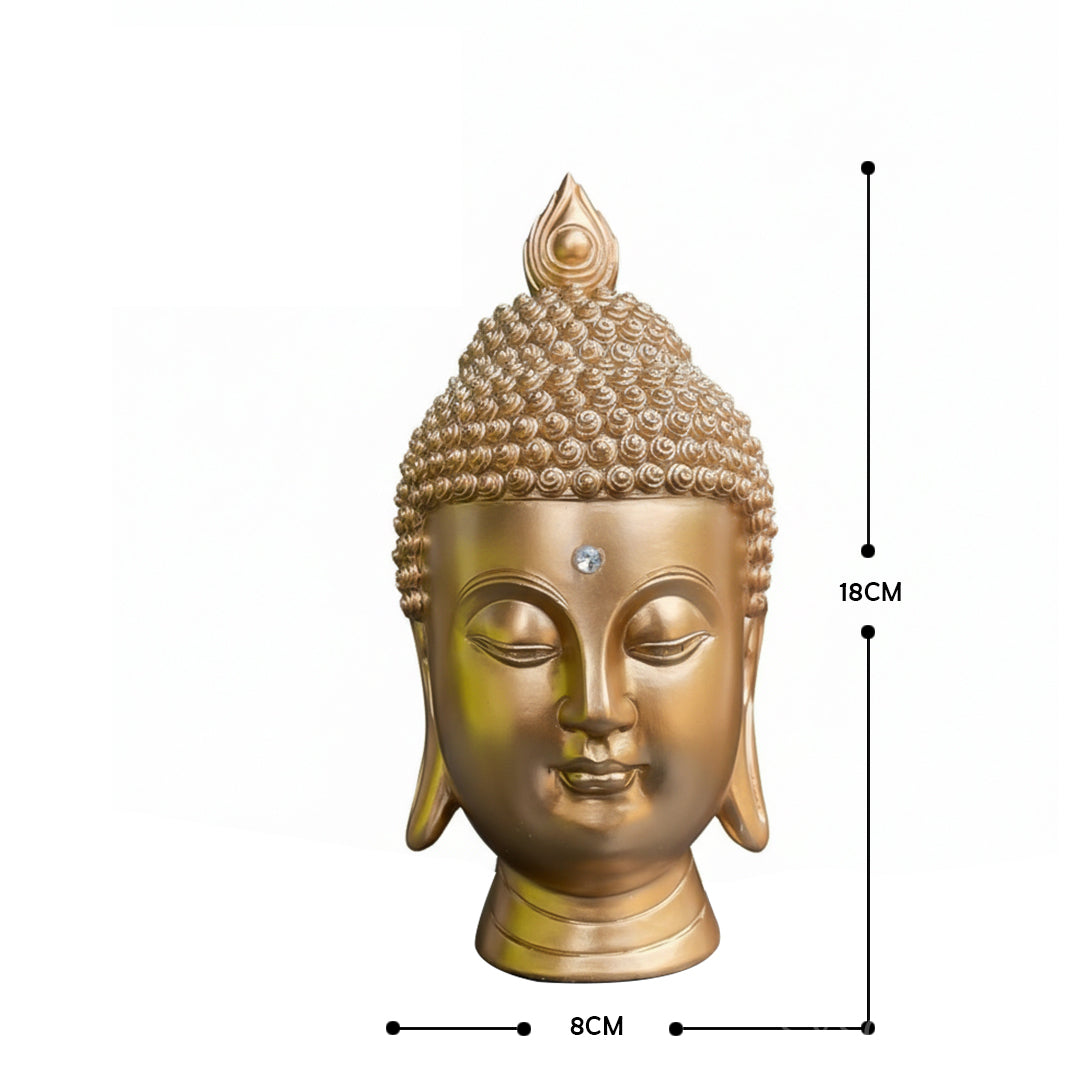 Golden Buddha Face Idol – Meditation & Spiritual Home Decor