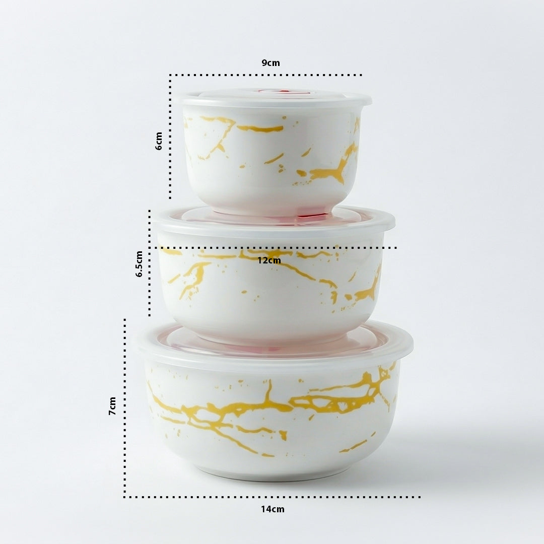 FreshKeeper  3 Bowls With Lid Ceramic