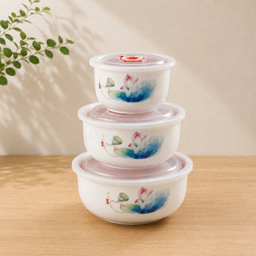 FreshKeeper  3 Bowls With Lid Ceramic