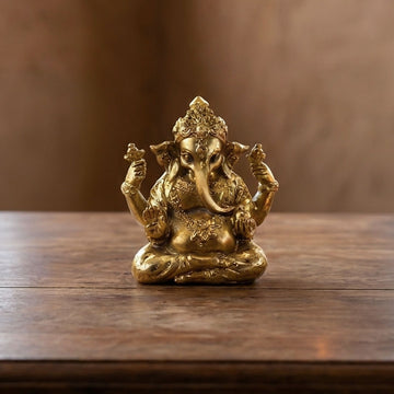 Golden Ganapathi Idol for Home Decor & Pooja