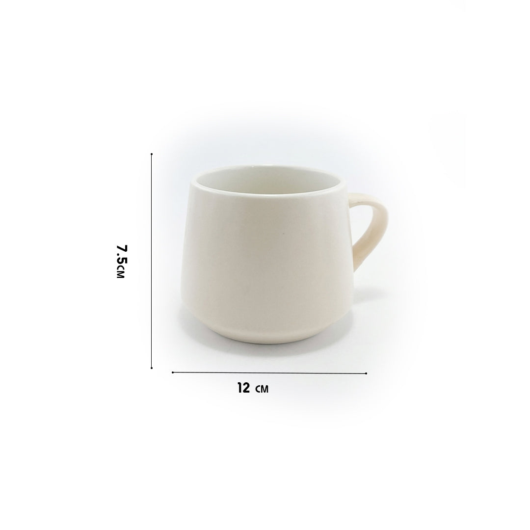 Classic Ivory Ceramic Coffee Mug Set of 2