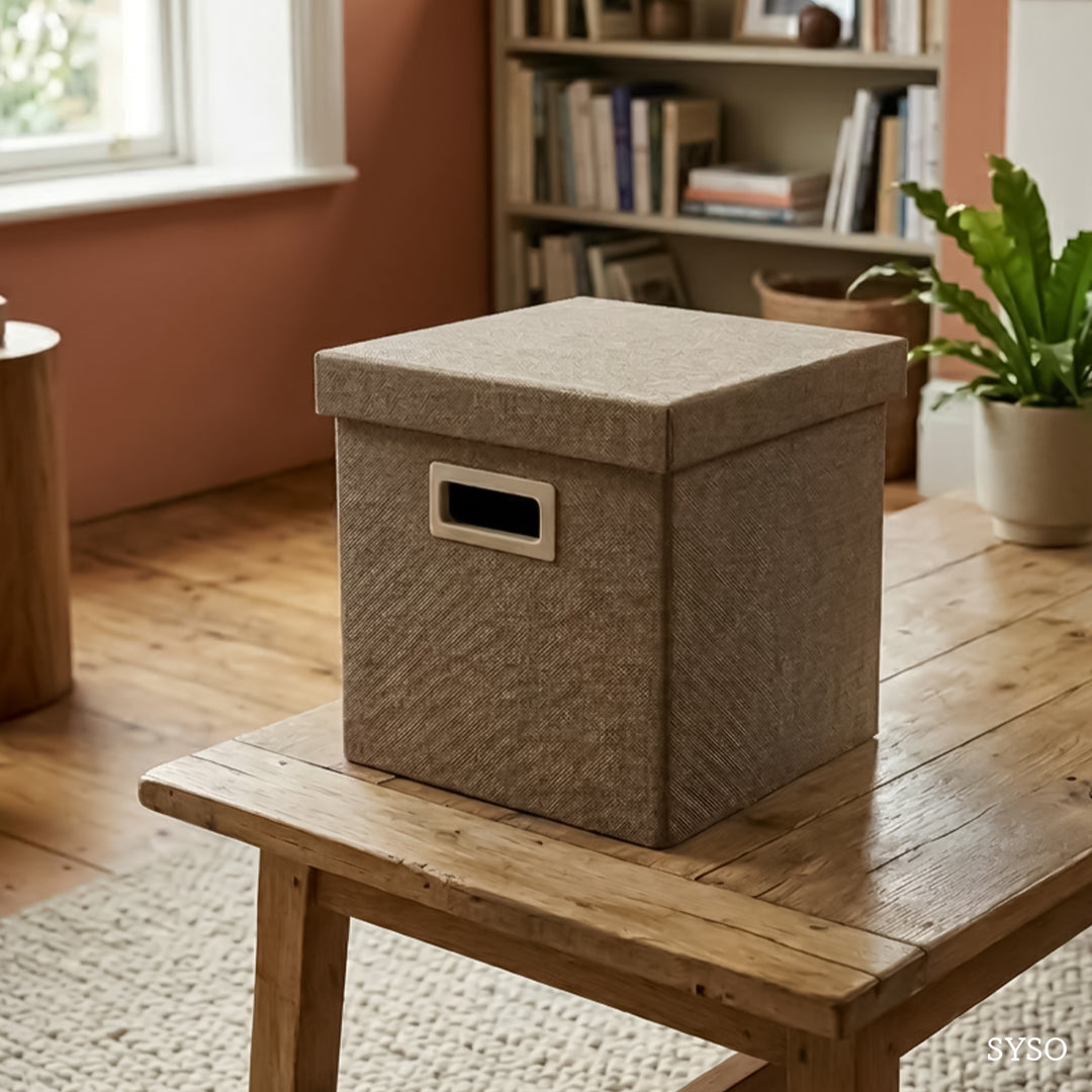 Syso Faux Linen Folding Storage Bench