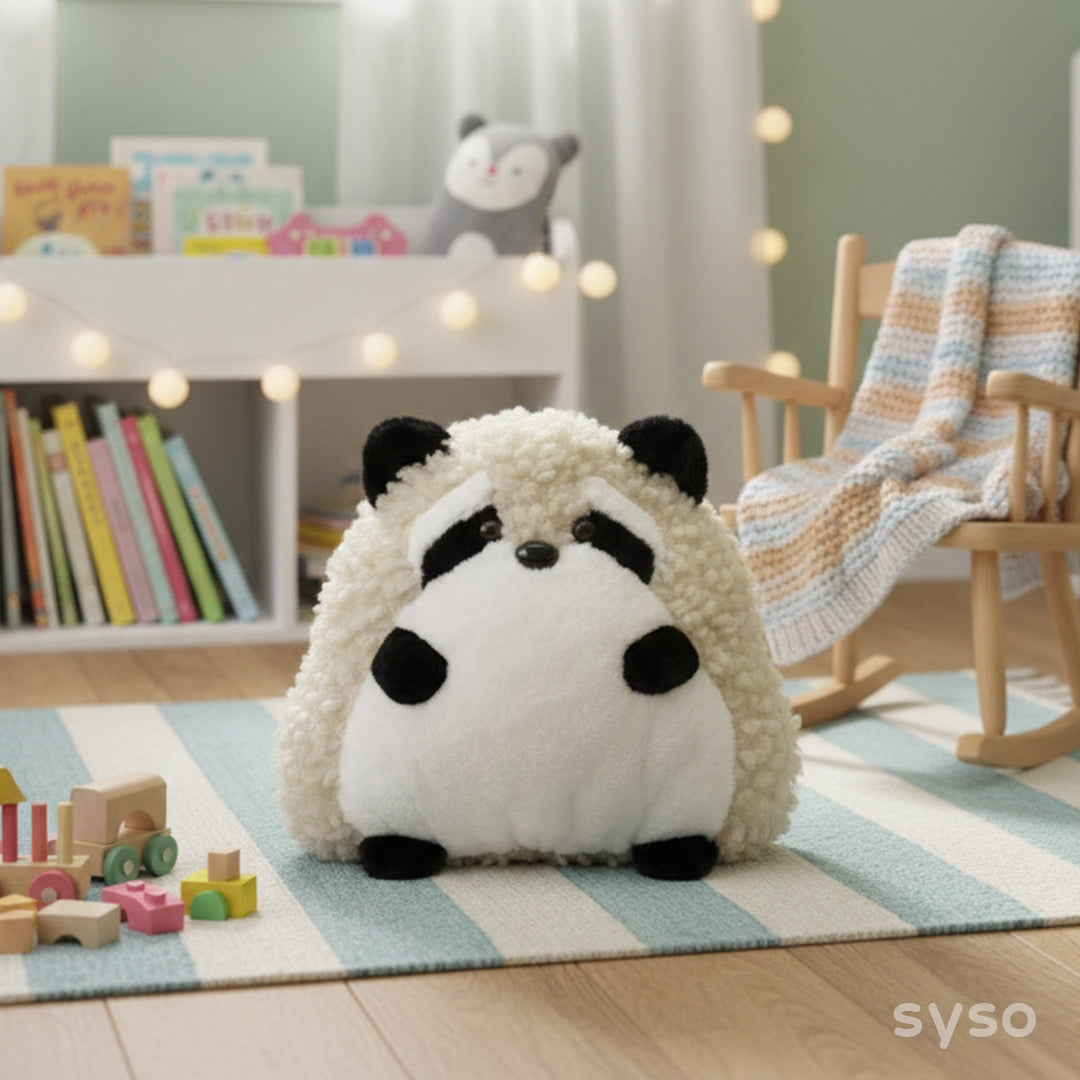 Fluffy Panda Plush Pillow – Cute Animal Cushion for Cozy Home Decor
