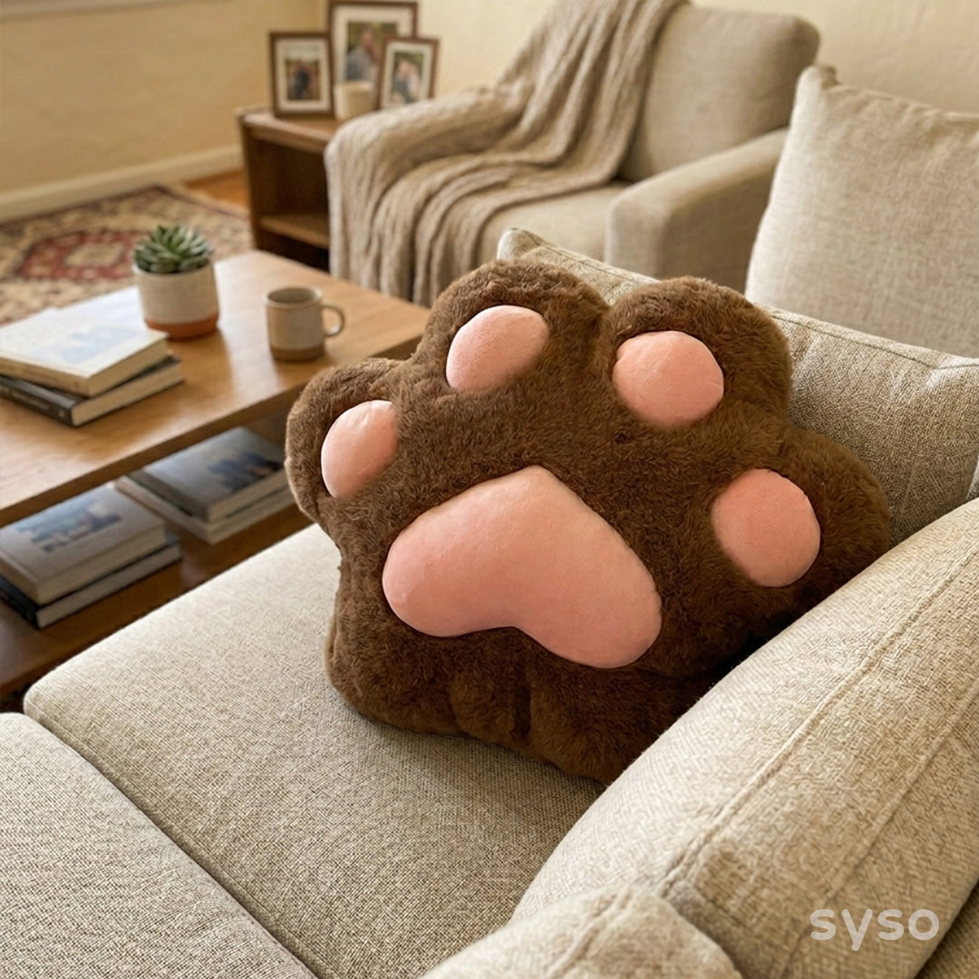 Cute Paw Plush Cushion – Soft Kawaii Animal Paw Pillow