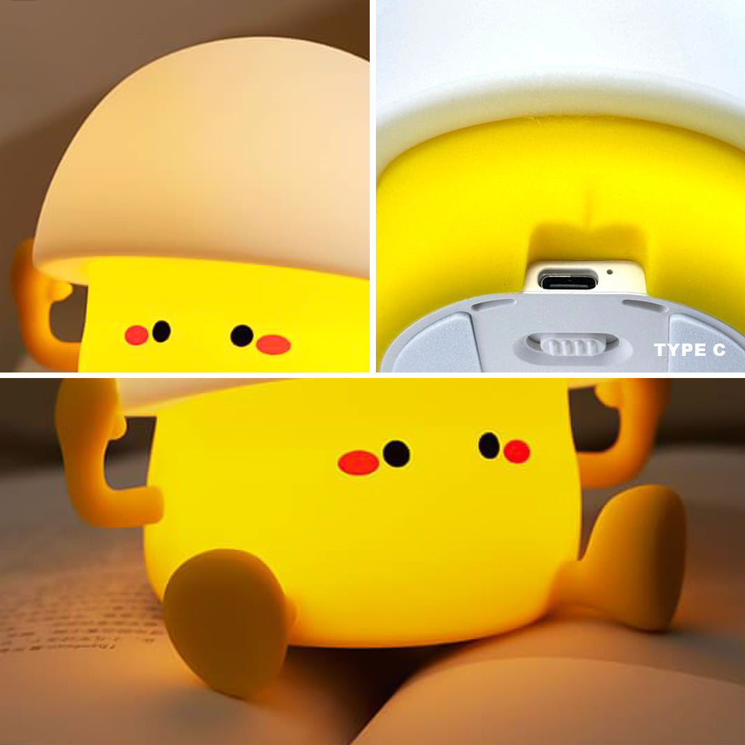 Cute Egg Yolk Silicone Night Lamp – Soft LED Touch Lamp for Kids & Bedroom