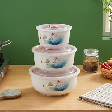 FreshKeeper  3 Bowls With Lid Ceramic
