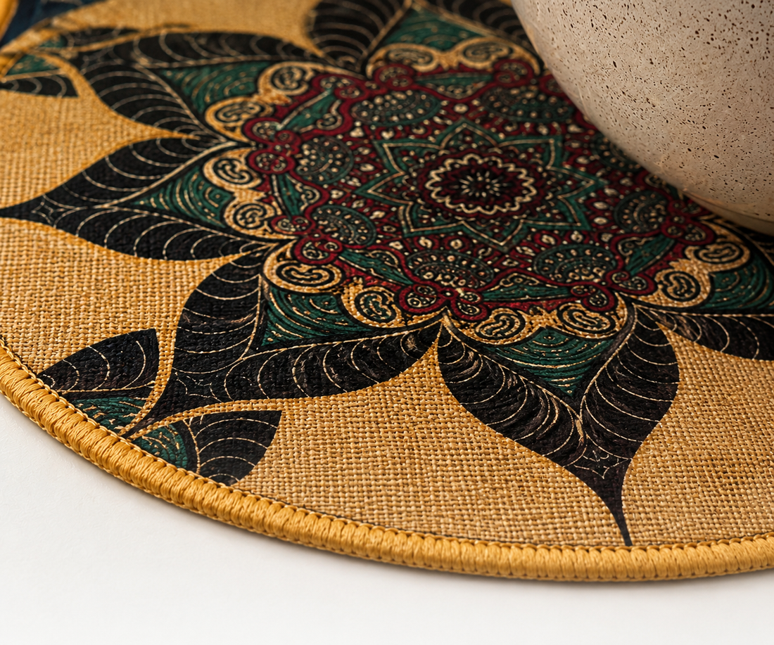 Syso Midnight Lotus – Heat Resistant Round Table Mats, Set of 3