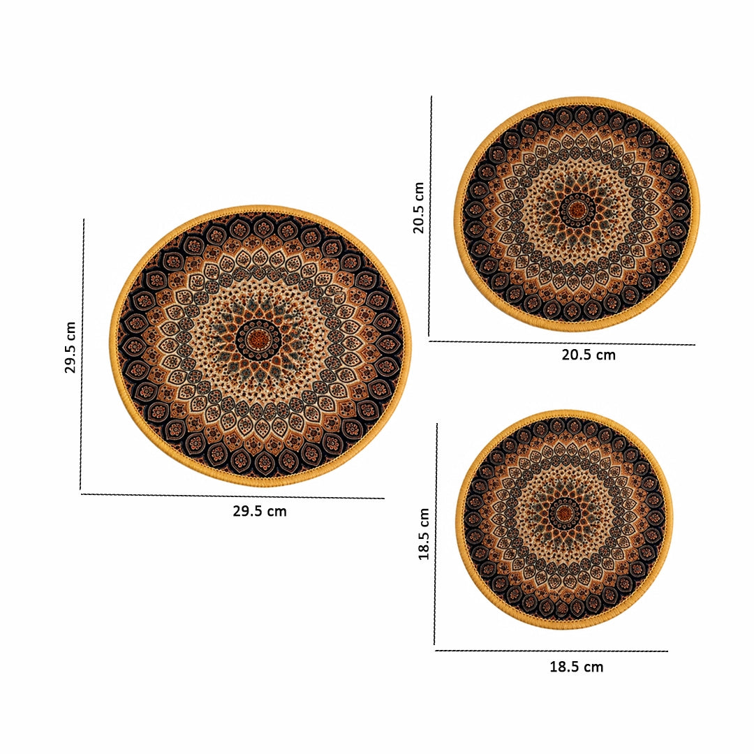 Syso Amber Chakra Round – Heat Resistant Round Table Mat Set of 3