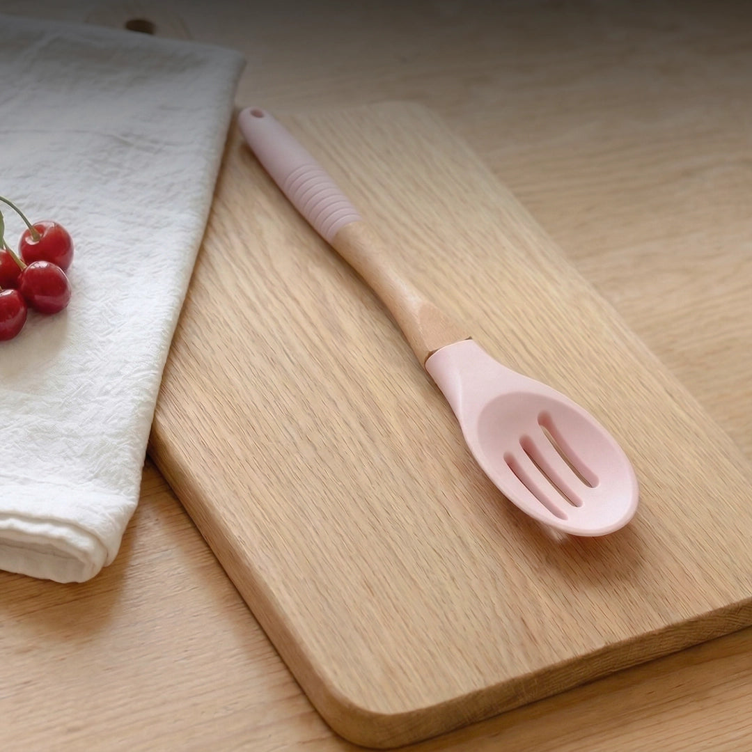 Syso Ergonomic Silicone Slotted Cooking Spoon