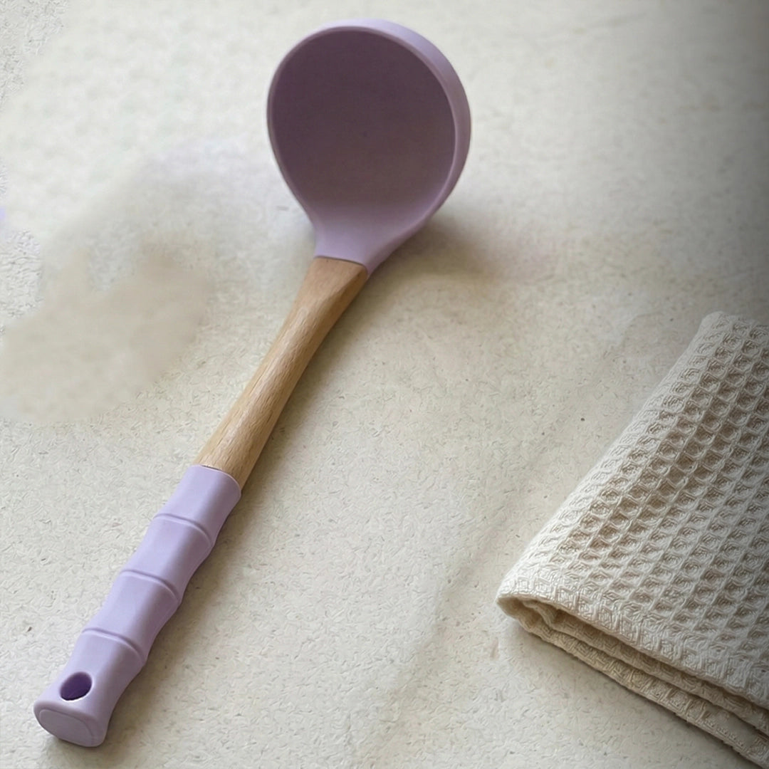 Syso Premium Wooden Handle Silicone Serving Spoon
