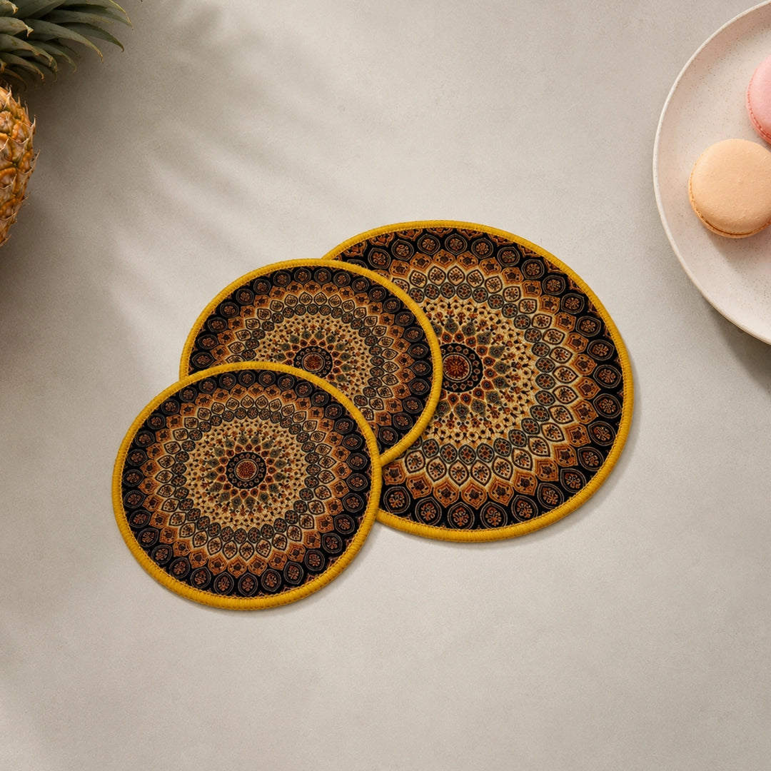 Syso Amber Chakra Round – Heat Resistant Round Table Mat Set of 3