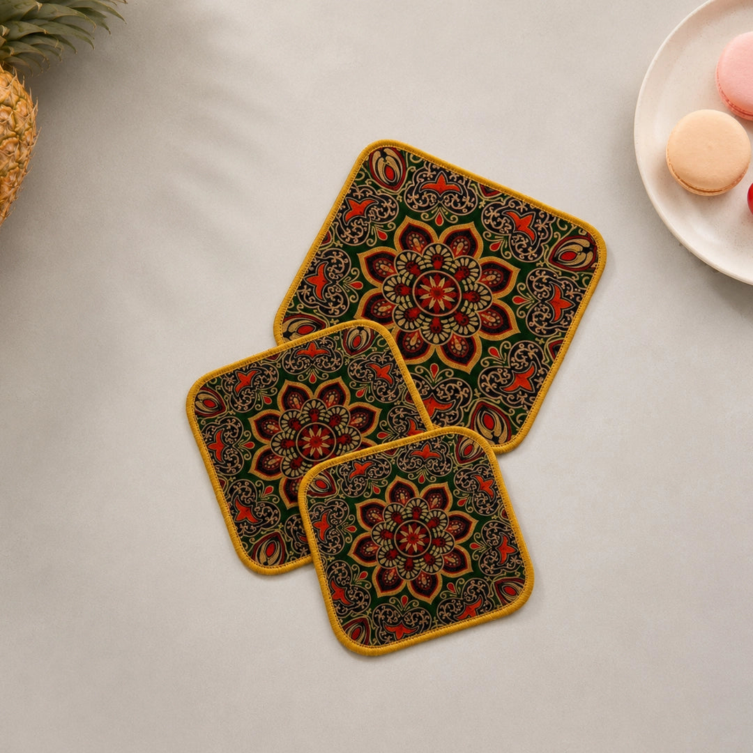 Syso Mughal Green – Heat Resistant Table Mat Set of 3