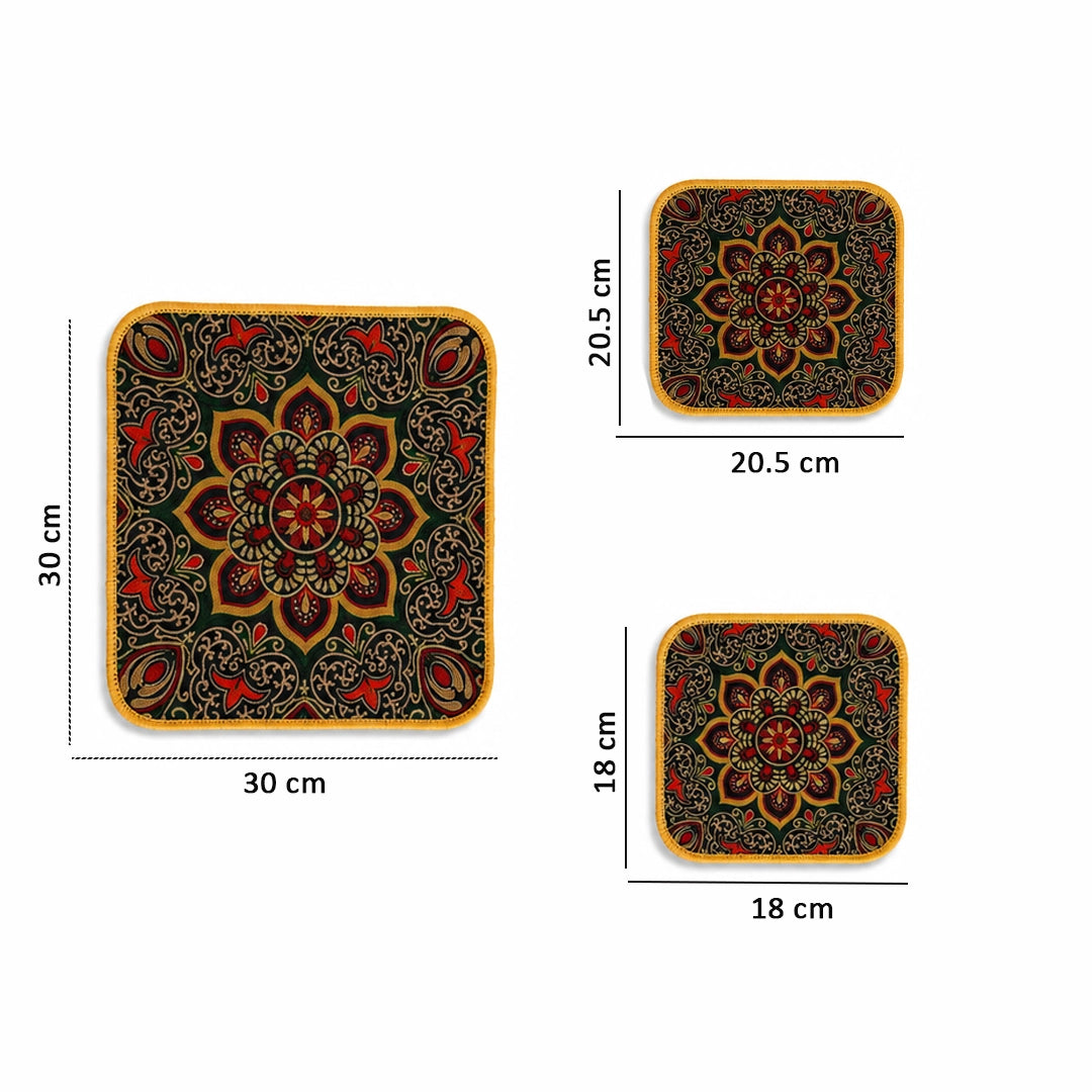 Syso Mughal Green – Heat Resistant Table Mat Set of 3