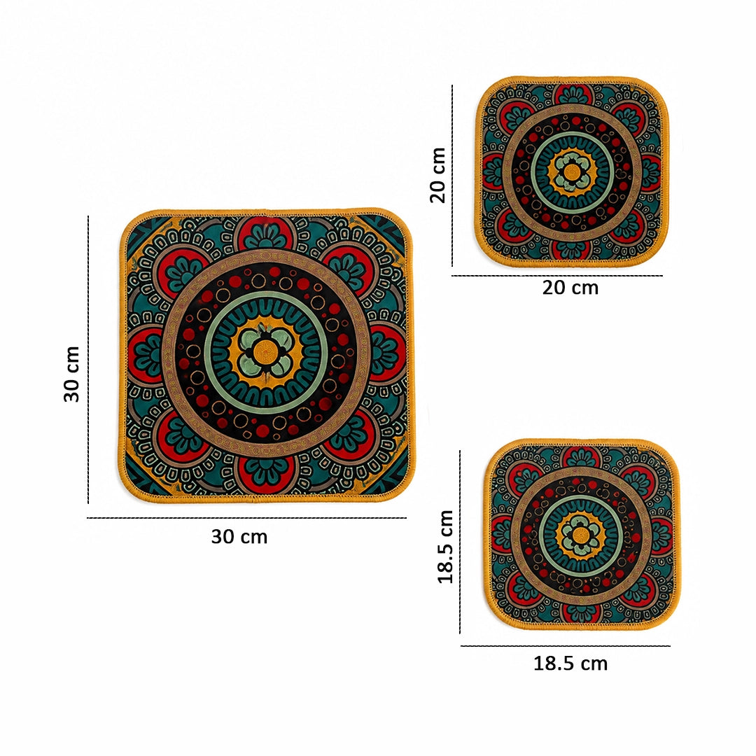 Peacock Tiles  - heat resistant table mat set of 3