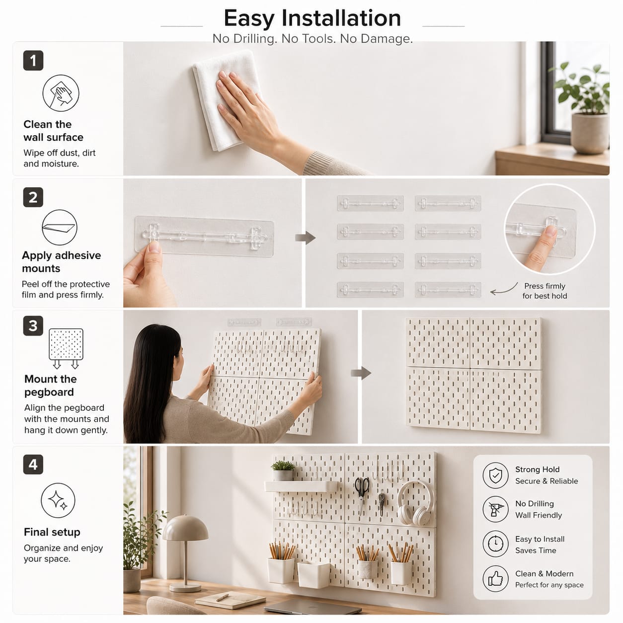 Syso Wall Mount Pegboard Organizer