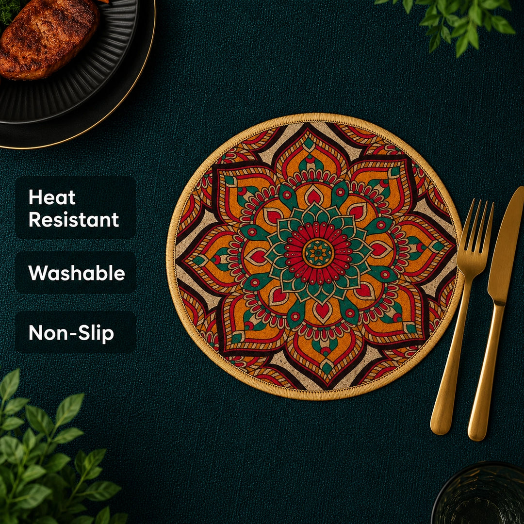 Syso Rangoli Rounds - Heat Resistant Round Table Mat Set of 3