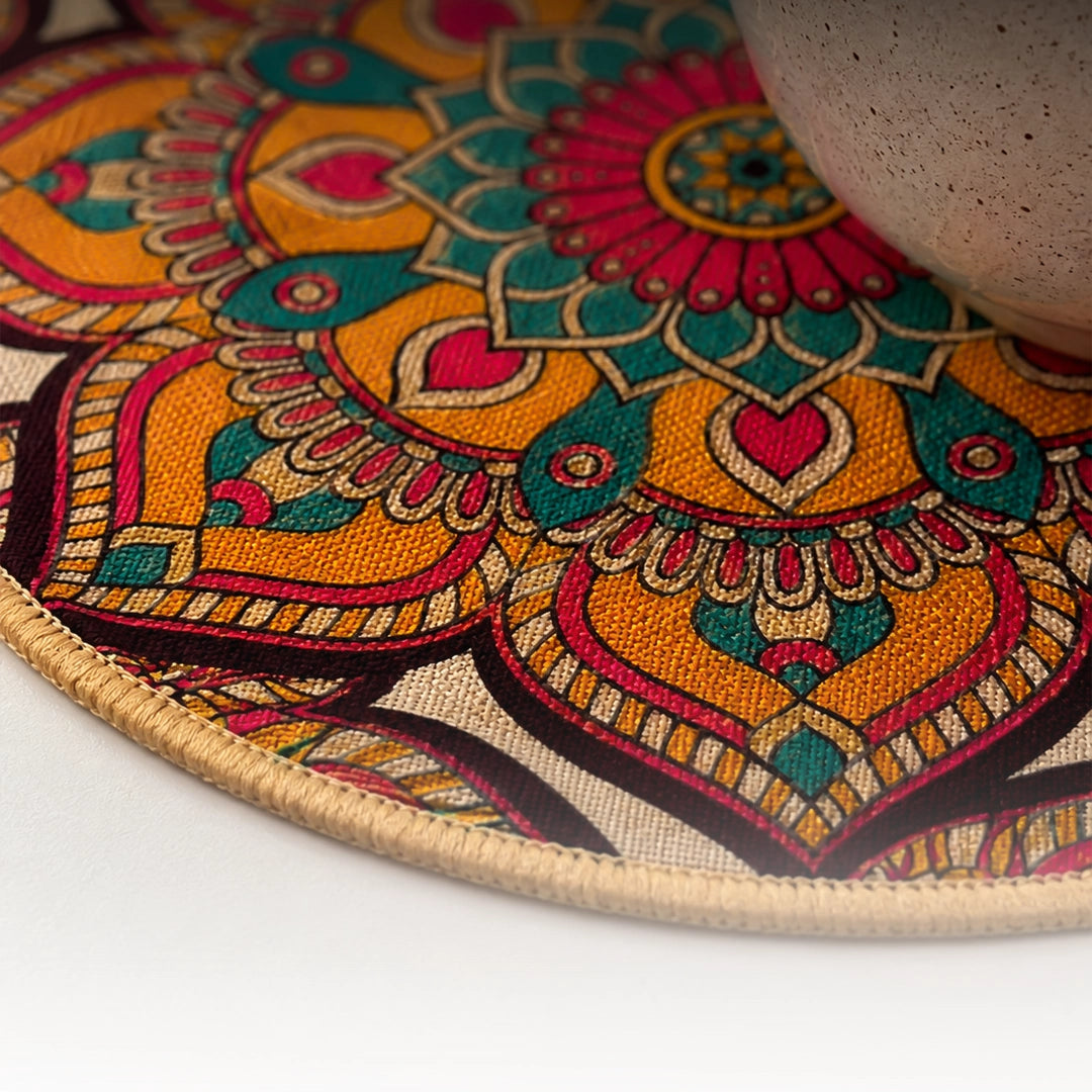 Syso Rangoli Rounds - Heat Resistant Round Table Mat Set of 3