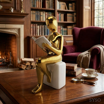 Luxury Elegant Gold Bookend Sculpture Office & Home Decor