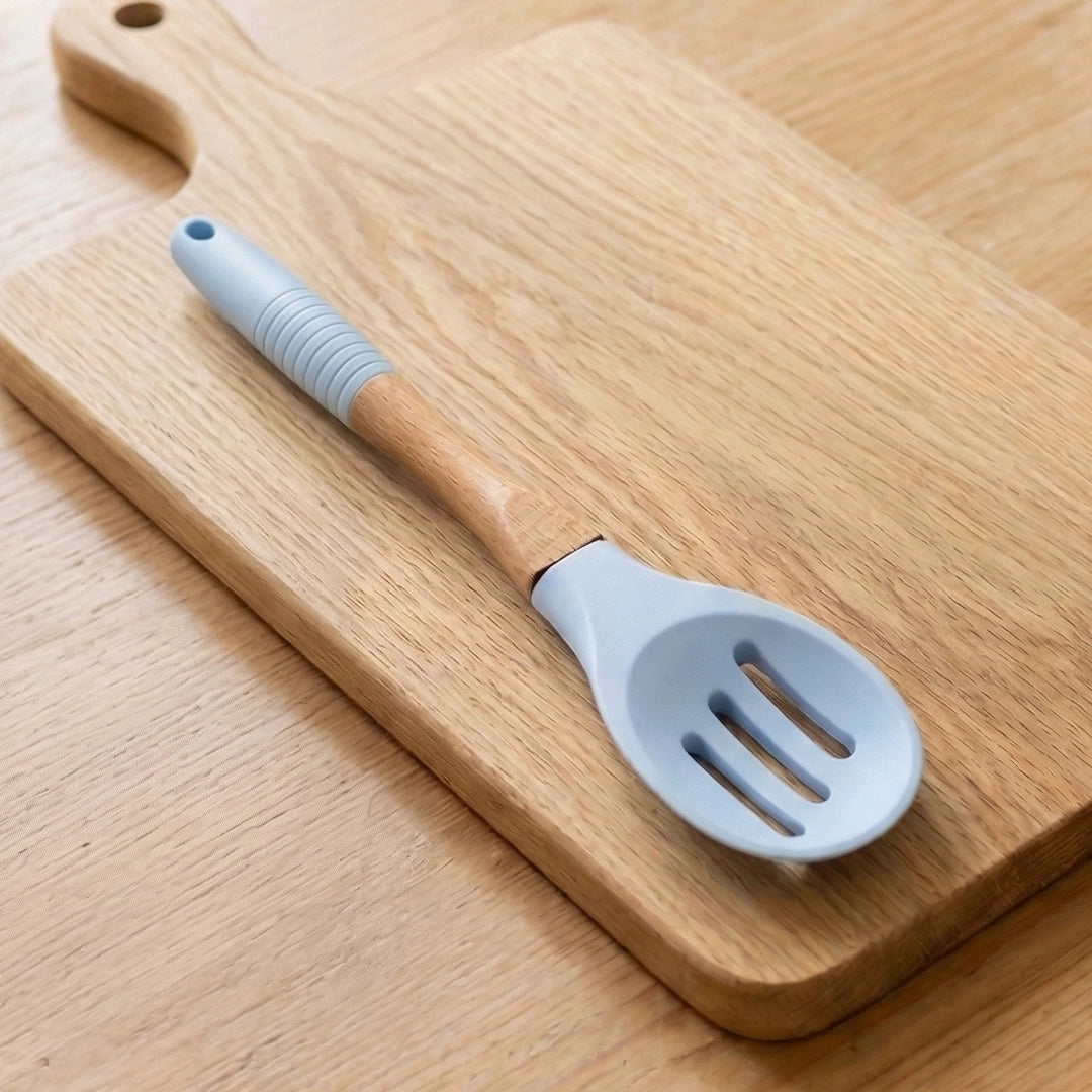 Syso Ergonomic Silicone Slotted Cooking Spoon