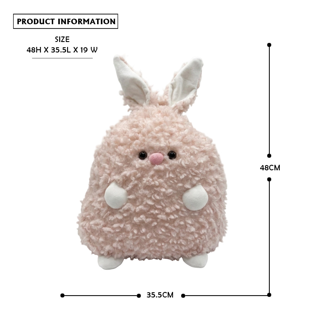 Cute Pink Bunny Plush Toy – Soft Fluffy Kawaii Stuffed Animal