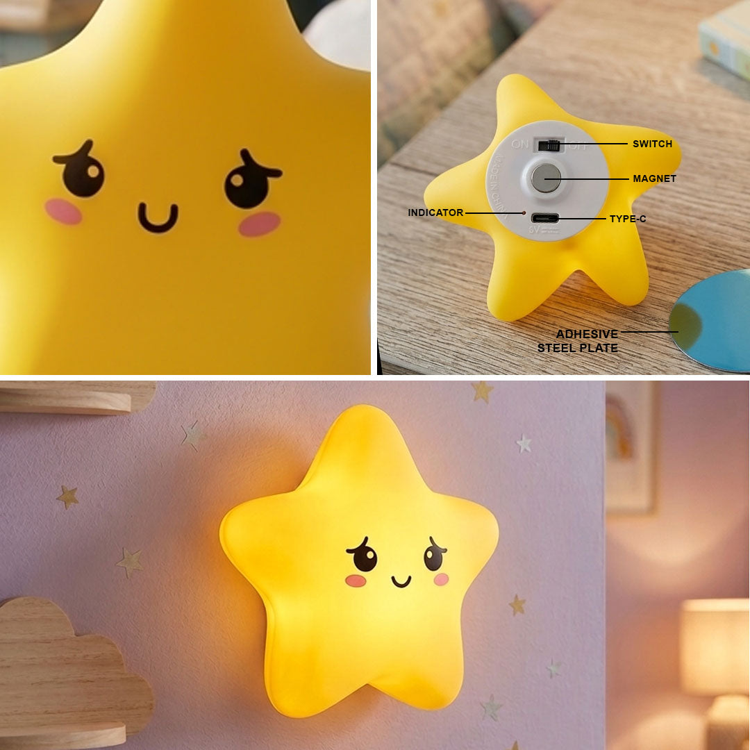 Star  Silicone Night Light with Magnetic mount