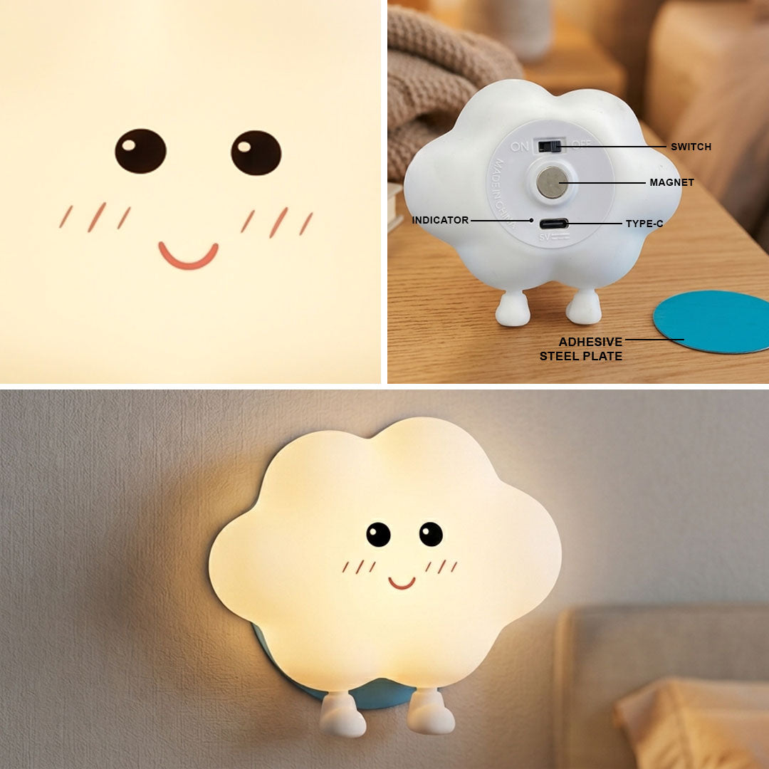 CloudGlow Silicone Night Light with Magnetic mount