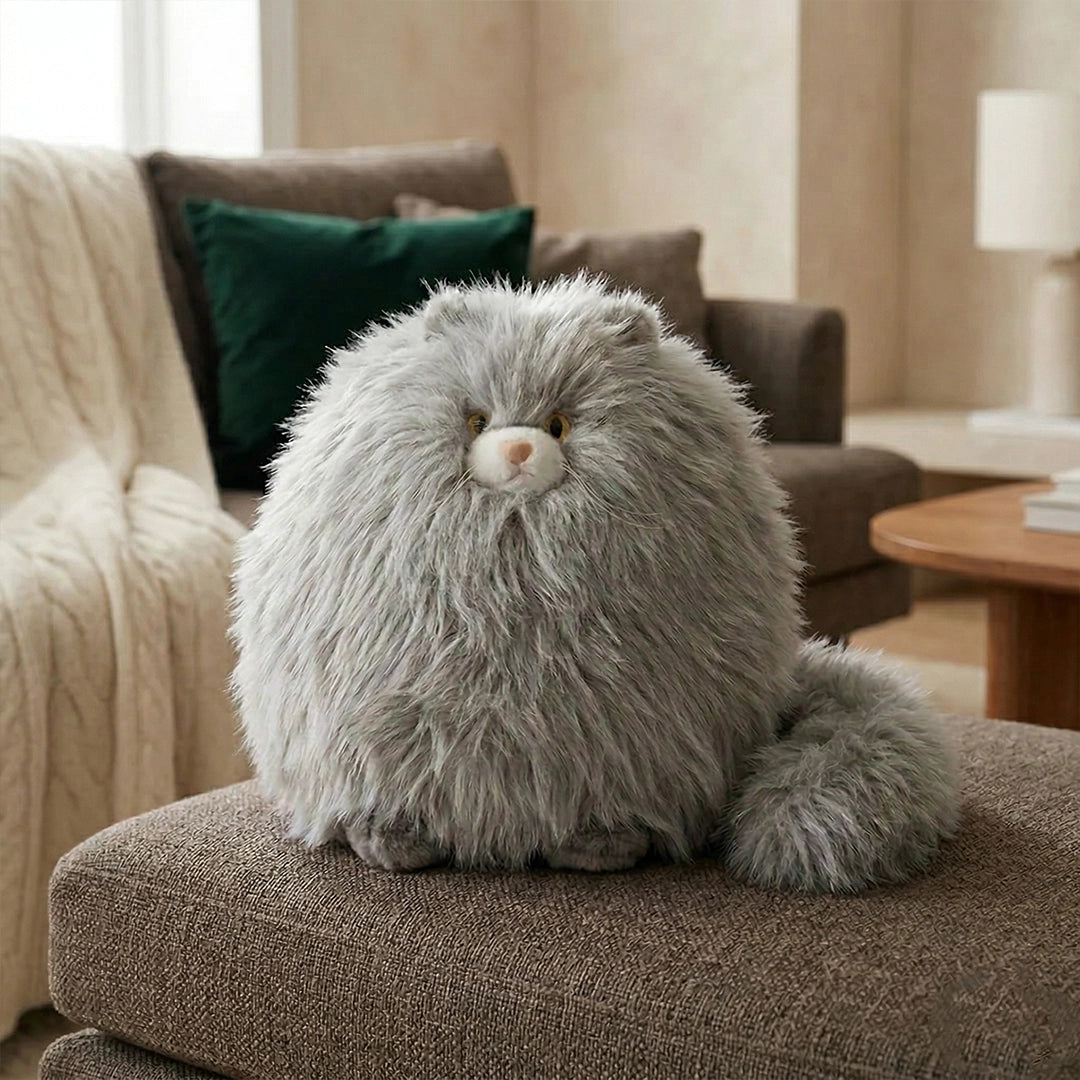 Fluffy  Cat Plush Toy – Ultra Soft Cute Cushion Pillow for Kids & Home
