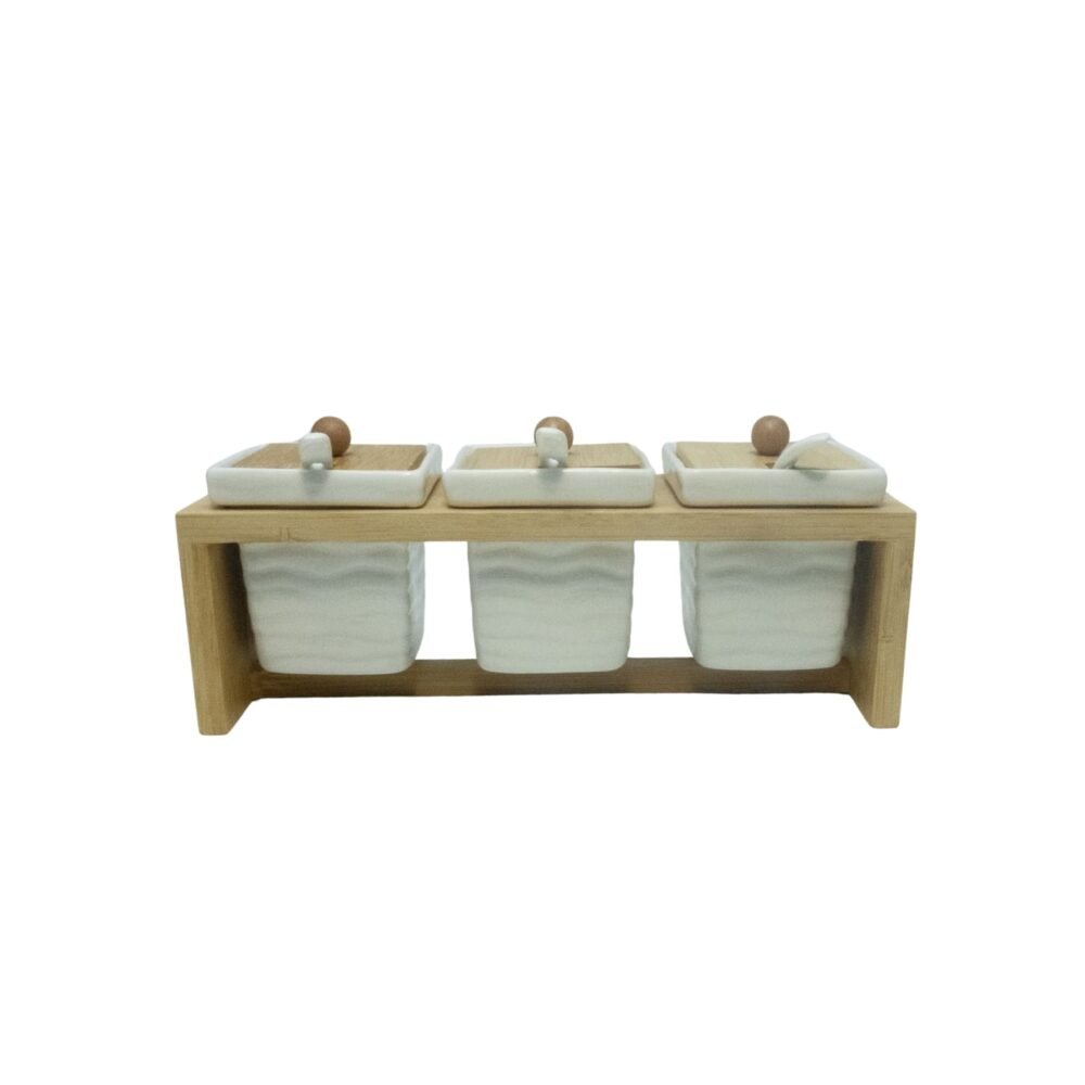 SYSO CONDIMENT JAR WITH LIDS AND SPOON(3 SET)