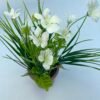 PLASITC FLOWER WITH BRICK-RED PULP POTV