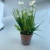 PLASITC FLOWER WITH BRICK-RED PULP POT