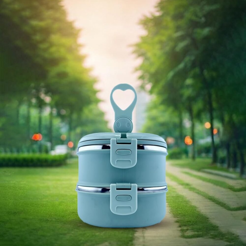 Syso Insulated Lunch Box, Double Layered, Polished Stainless Steel, Leak-Resistant Container for School, Girls and Boys