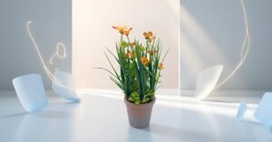 artificial flower with pot