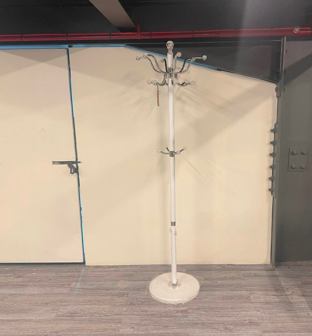 STANDING COAT RACK WHITE